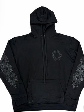 CHROME HEARTS 'BLACKED OUT' HORSESHOE LOGO HOODIE